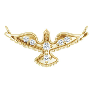14K Yellow .05 CTW Lab-Grown Diamond Holy Spirit Necklace Center