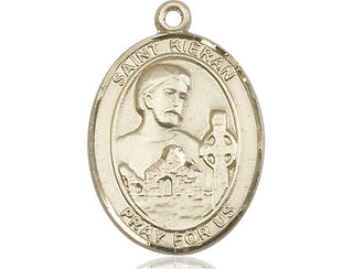 14kt Gold Filled Saint Kieran Medal Engraved Catholic Saint Jewelry