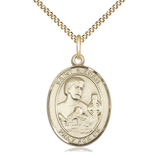 14kt Gold Filled Saint Kieran Medal Catholic Jewelry Engraved Catholic Saint Jewelry