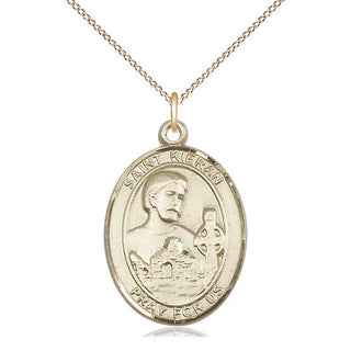 14kt Gold Filled Saint Kieran Medal Catholic Jewelry Engraved Catholic Saint Jewelry