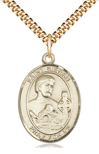 14kt Gold Filled Saint Kieran Medal Catholic Jewelry Engraved Catholic Saint Jewelry