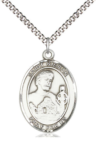 Pewter Saint Kieran Medal Catholic Jewelry Engraved Catholic Saint Jewelry