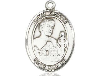 Sterling Silver Saint Kieran Medal Catholic Jewelry Engraved Catholic Saint Jewelry