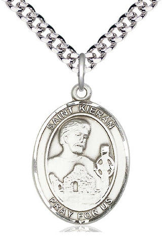 Sterling Silver Saint Kieran Medal Catholic Jewelry Engraved Catholic Saint Jewelry