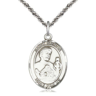 Sterling Silver Saint Kieran Medal Catholic Jewelry Engraved Catholic Saint Jewelry
