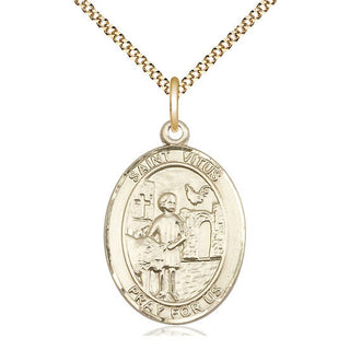 14kt Gold Filled Saint Vitus Medal Catholic Jewelry Engraved Catholic Saint Jewelry
