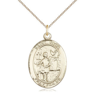 14kt Gold Filled Saint Vitus Medal Catholic Jewelry Engraved Catholic Saint Jewelry