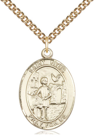 14kt Gold Filled Saint Vitus Medal Catholic Jewelry Engraved Catholic Saint Jewelry