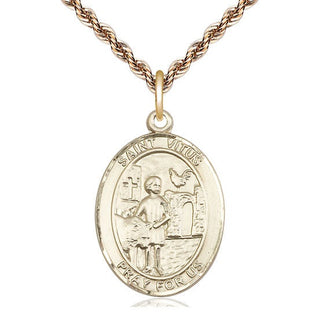 14kt Gold Filled Saint Vitus Medal Catholic Jewelry Engraved Catholic Saint Jewelry