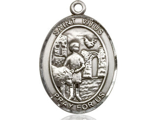 Pewter Saint Vitus Medal Engraved Catholic Saint Jewelry