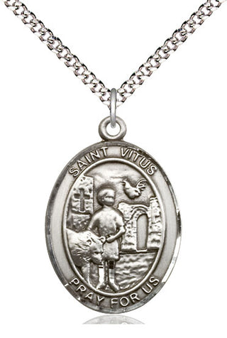 Pewter Saint Vitus Medal Catholic Jewelry Engraved Catholic Saint Jewelry