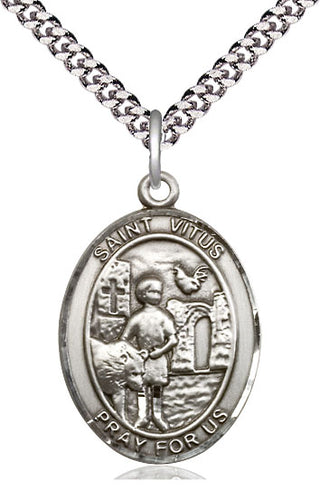 Pewter Saint Vitus Medal Catholic Jewelry Engraved Catholic Saint Jewelry