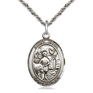Sterling Silver Saint Vitus Medal Catholic Jewelry Engraved Catholic Saint Jewelry