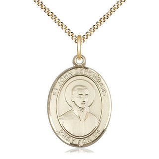 14kt Gold Filled Saint John Berchmans Medal Catholic Jewelry Engraved Catholic Saint Jewelry