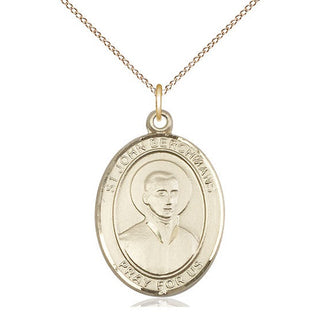 14kt Gold Filled Saint John Berchmans Medal Catholic Jewelry Engraved Catholic Saint Jewelry