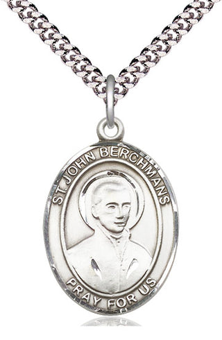 Pewter Saint John Berchmans Medal Catholic Jewelry Engraved Catholic Saint Jewelry