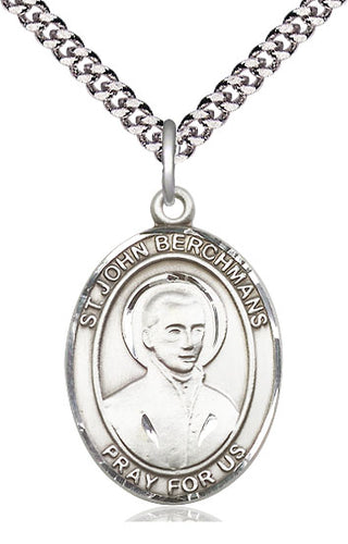 Pewter Saint John Berchmans Medal Catholic Jewelry Engraved Catholic Saint Jewelry