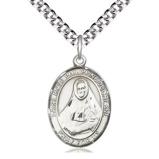 Sterling Silver Saint Rose Philippine Medal Catholic Jewelry Engraved Catholic Saint Jewelry
