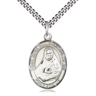Sterling Silver Saint Rose Philippine Medal Catholic Jewelry Engraved Catholic Saint Jewelry