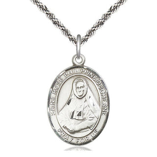 Sterling Silver Saint Rose Philippine Medal Catholic Jewelry Engraved Catholic Saint Jewelry