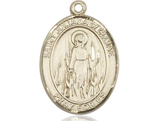 14kt Gold Filled Saint Juliana Medal Engraved Catholic Saint Jewelry