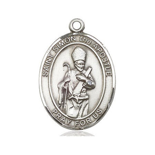 Pewter Saint Simon Medal Engraved Catholic Saint Jewelry