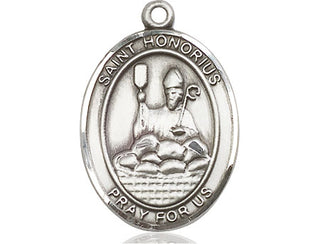 Pewter Saint Honorius Medal Engraved Catholic Saint Jewelry