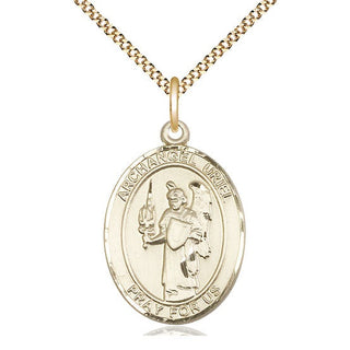 14kt Gold Filled Saint Uriel the Archangel Medal Catholic Jewelry Engraved Catholic Saint Jewelry