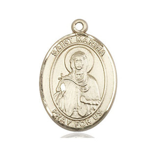 14kt Gold Filled Saint Marina Medal Engraved Catholic Saint Jewelry