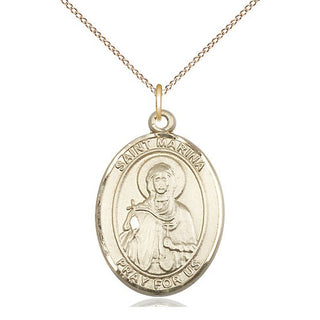 14kt Gold Filled Saint Marina Medal Catholic Jewelry Engraved Catholic Saint Jewelry