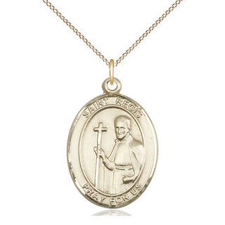 14kt Gold Filled Saint Regis Medal Catholic Jewelry Engraved Catholic Saint Jewelry