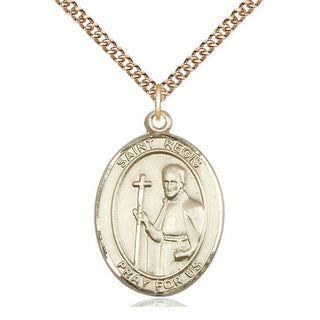 14kt Gold Filled Saint Regis Medal Catholic Jewelry Engraved Catholic Saint Jewelry