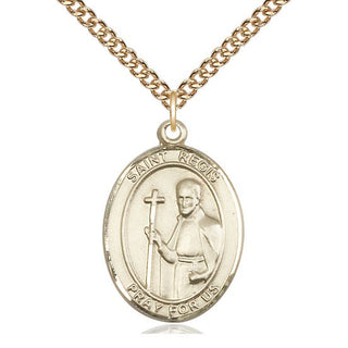 14kt Gold Filled Saint Regis Medal Catholic Jewelry Engraved Catholic Saint Jewelry