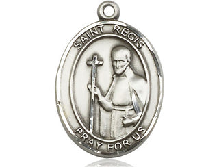 Pewter Saint Regis Medal Engraved Catholic Saint Jewelry