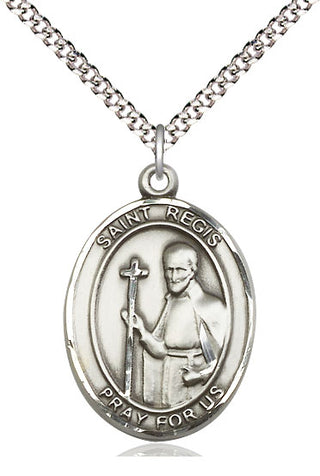 Pewter Saint Regis Medal Catholic Jewelry Engraved Catholic Saint Jewelry