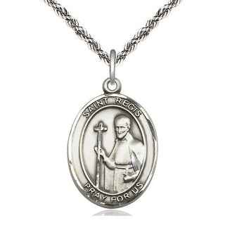 Sterling Silver Saint Regis Medal Catholic Jewelry Engraved Catholic Saint Jewelry