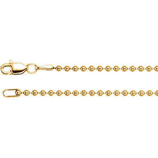 18-inch Bead Chain with Lobster Clasp - 14K Yellow Gold