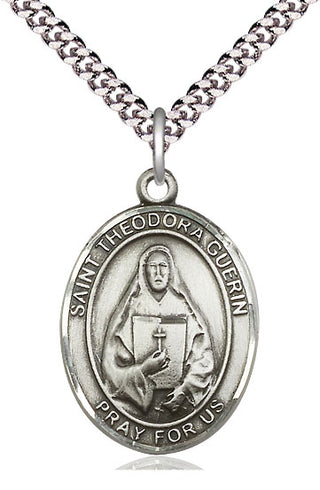 Pewter Saint Theodora Medal Catholic Jewelry Engraved Catholic Saint Jewelry