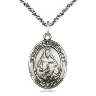 Sterling Silver Saint Theodora Medal Catholic Jewelry Engraved Catholic Saint Jewelry