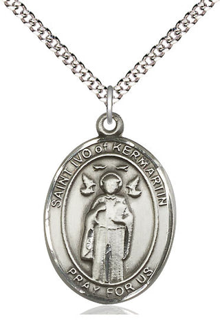 Pewter Saint Ivo Medal Catholic Jewelry Engraved Catholic Saint Jewelry
