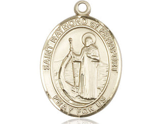 14kt Gold Filled Saint Raymond of Penafort Medal Engraved Catholic Saint Jewelry