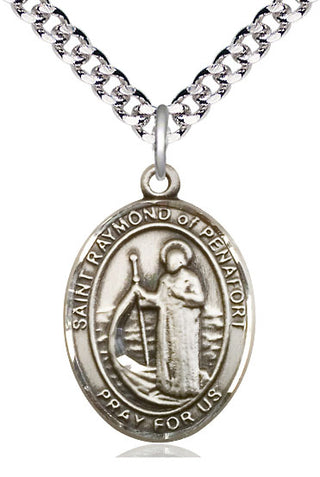 Pewter Saint Raymond of Penafort Medal Catholic Jewelry Engraved Catholic Saint Jewelry