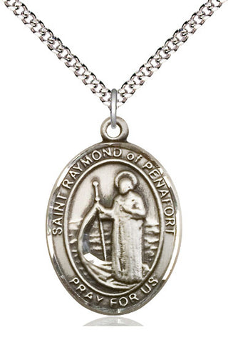 Pewter Saint Raymond of Penafort Medal Catholic Jewelry Engraved Catholic Saint Jewelry