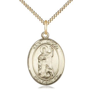 14kt Gold Filled Saint Drogo Medal Catholic Jewelry Engraved Catholic Saint Jewelry