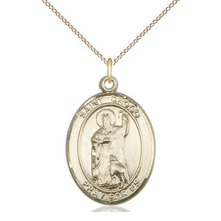14kt Gold Filled Saint Drogo Medal Catholic Jewelry Engraved Catholic Saint Jewelry