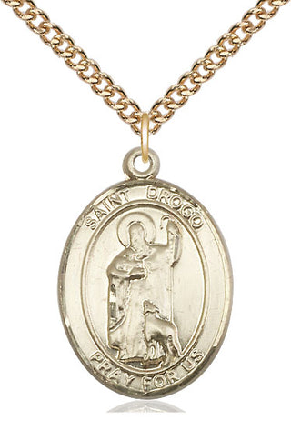 14kt Gold Filled Saint Drogo Medal Catholic Jewelry Engraved Catholic Saint Jewelry