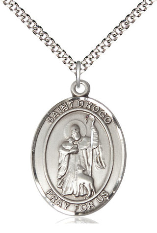 Pewter Saint Drogo Medal Catholic Jewelry Engraved Catholic Saint Jewelry