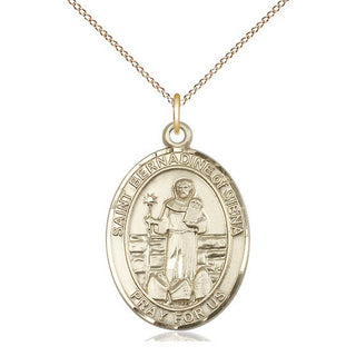 14kt Gold Saint Bernadine of Sienna Medal Engraved Catholic Saint Jewelry