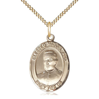 14kt Gold Filled Blessed Miguel Pro Medal Catholic Jewelry Engraved Catholic Saint Jewelry
