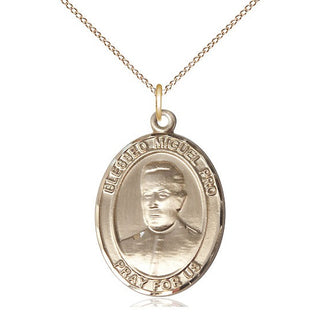 14kt Gold Filled Blessed Miguel Pro Medal Catholic Jewelry Engraved Catholic Saint Jewelry